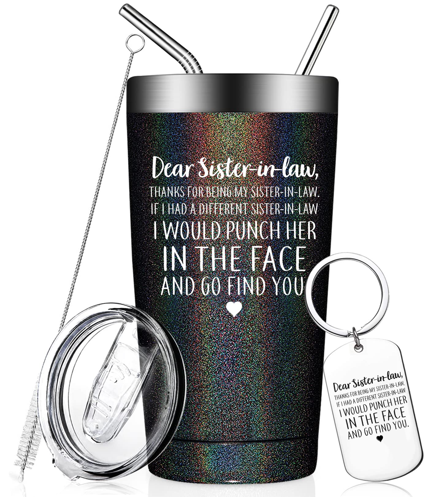 Fufendio Sister in Law Gifts - Sister in Law Mothers Day Gifts - Birthday Gifts for Sister in Law - Sister in Law Tumbler 20oz