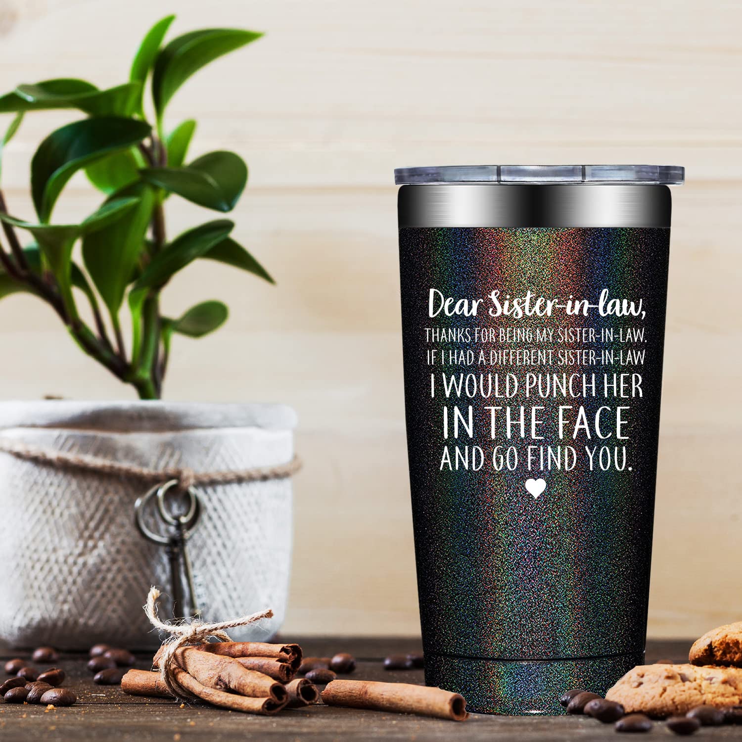 Fufendio Sister in Law Gifts - Sister in Law Mothers Day Gifts - Birthday Gifts for Sister in Law - Sister in Law Tumbler 20oz