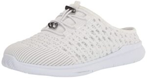 propét women's travelbound slide sneaker, white daisy, 6.5 xx-wide