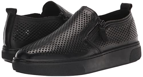 Propét Womens Kate Sneaker, Black, 8 Wide US