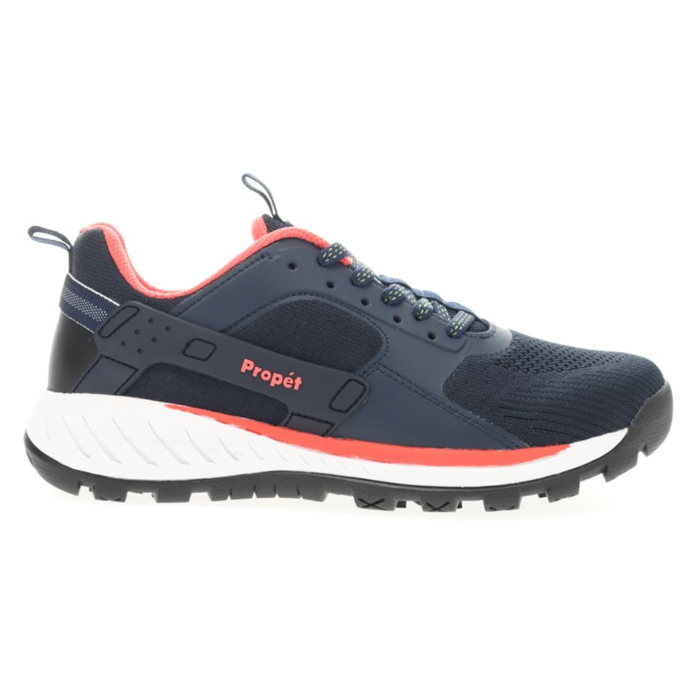 Propét Womens Visper Hiking Shoe, Navy/Melon, 8.5 Wide US