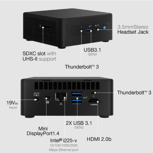 NUC NUC11PAHi7 Mini PC/HTPC,Wind 11 Mini Computer,Intel Four-Core i7 1165G7 - Up to 4.7 GHz Turbo,NVMe SSD DDR4 RAM,WiFi 6,BT 5.2 Thunderbolt 3,8K UHD,Quadruple Monitor(32GB+1TB)