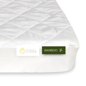 waterproof mini crib mattress protector | bamboo viscose made ultra-soft quilted mattress cover, 1-pack