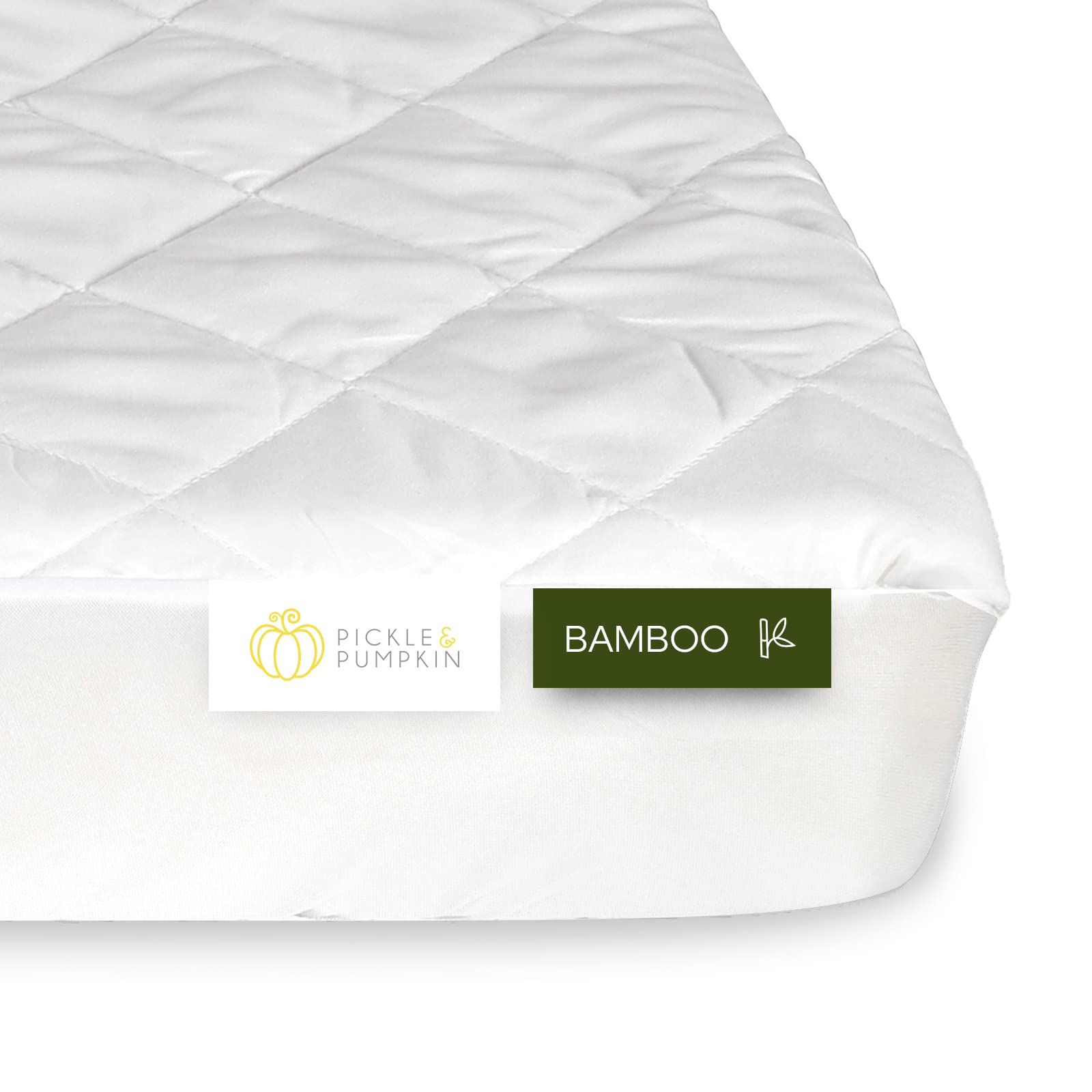 Waterproof Mini Crib Mattress Protector | Bamboo Viscose Made Ultra-Soft Quilted Mattress Cover, 1-Pack