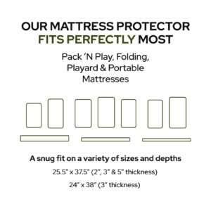 Waterproof Mini Crib Mattress Protector | Bamboo Viscose Made Ultra-Soft Quilted Mattress Cover, 1-Pack