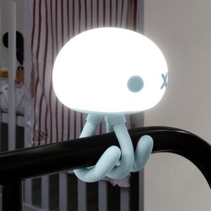 kids rechargeable led night light │ dimmable baby touch control lights with charging 1800mah │ lovely jellyfish shape (blue + ir remote contol)