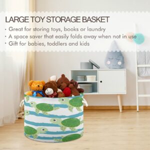 xigua Large Storage Basket Cotton Rope Basket Cute Sea Turtle Baby Laundry Basket for Blankets Toys Storage Basket Laundry Hamper