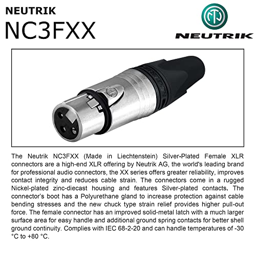 WORLDS BEST CABLES 4 Units - 100 Foot – Quad Balanced Microphone Cable Custom Made Using Canare L-4E6S Wire and Neutrik Silver NC3MXX Male & NC3FXX Female XLR Plugs