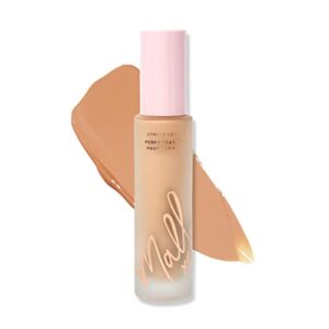 mally beauty stress less performance foundation - medium - buildable medium to full coverage - lightweight foundation liquid - niacinamide brightens and hydrates skin - satin finish