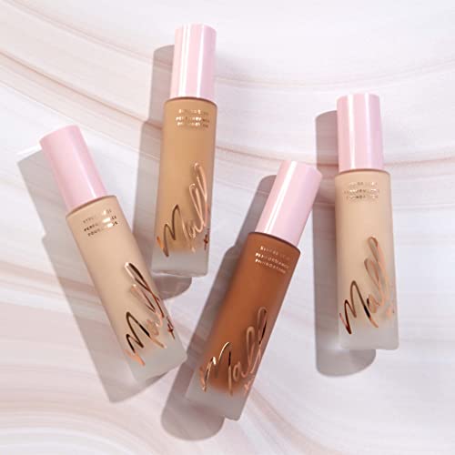 Mally Beauty Stress Less Performance Foundation - Medium - Buildable Medium to Full Coverage - Lightweight Foundation Liquid - Niacinamide Brightens and Hydrates Skin - Satin Finish