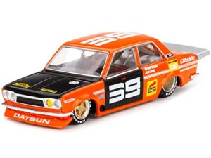 true scale miniatures datsun 510 pro street sk510 orange and black (designed by jun imai) kaido house special 1/64 diecast model car by true scale miniatures khmg004