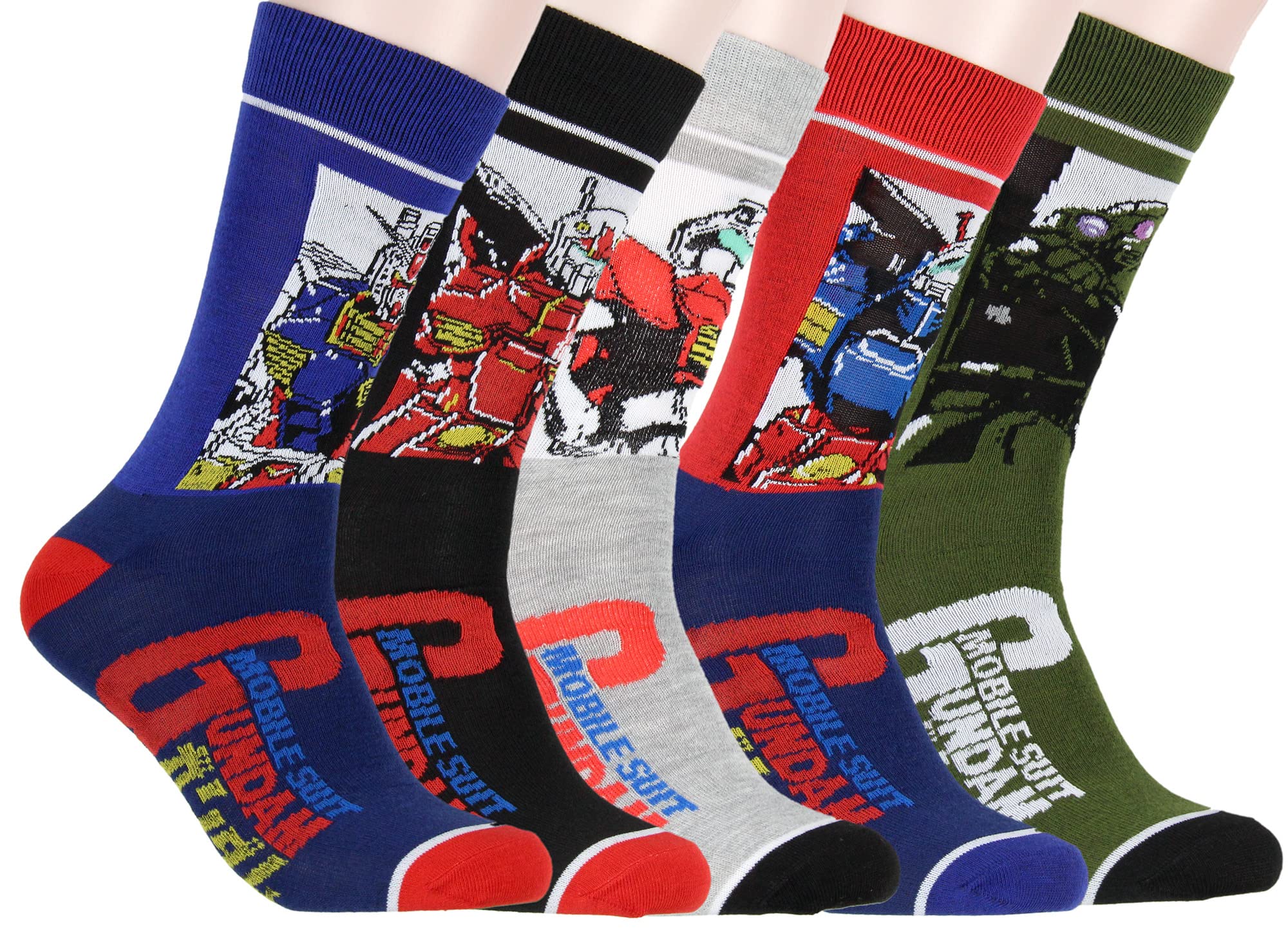 Mobile Suit Gundam Socks Mobile Weapons 5 Pack Adult Crew Socks