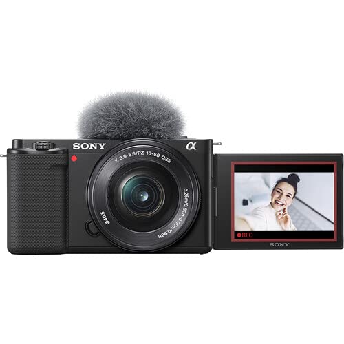 Sony ZV-E10 Mirrorless Camera with 16-50mm Lens (Black) Bundle - ILCZV-E10L/B + Prime Accessory Package Including 128GB Memory, TTL Flash, Battery, Editing Software Package, Auxiliary Lenses & More