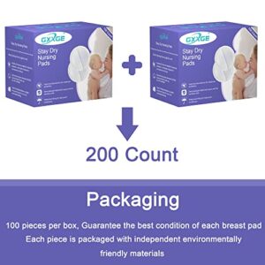 GXXGE Stay Dry Ultra Thin Disposable Nursing Pads for Breastfeeding Highly Absorbent Breast Pads Individually Wrapped 200 Count