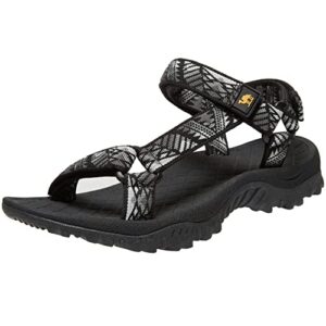camel crown hiking sport sandals for women anti-skidding water sandals comfortable athletic sandals for outdoor wading beach black/white 8.5