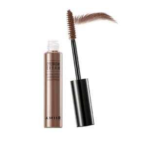 amiir eyebrow gel mascara tinted volumizing enhance eye brow fill in sparse brush tamp waterproof long-lasting, soft brown, 1 count