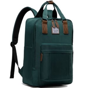 vaschy school backpack for women men, travel backpack water resistant college high school computer bag student bookbag,green