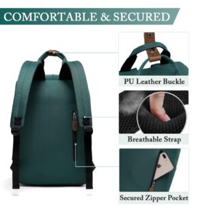 VASCHY School Backpack for Women Men, Travel Backpack Water Resistant College High School Computer Bag Student Bookbag,Green
