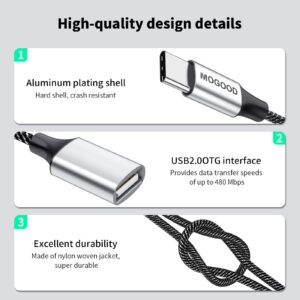 USB C Male to Three USB Female Cable,USB c Splitter to USB USB c Splitter Audio and Charging Type C to 3 Type A 2.0 Port Splitter Multi Hub for MacBook,iPad Pro Air,Microsoft Surface Go,PC,Laptop