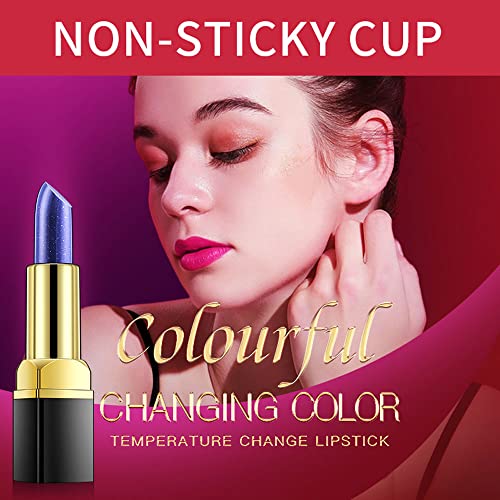 REVERIE DIARY Lipstick for Women, Magic Temperature Changing Colors (Blue Changed into Pink) Lip Stain Gloss Moisturizing And Long Lasting Waterproof Lip Balm Makeup, 0.12 Ounce