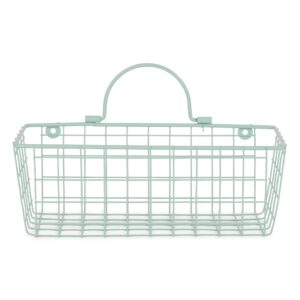 DII Farmhouse Vintage Decor, Wire Wall Basket, Small, Aqua, 2 Piece