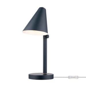 globe electric novogratz x 56030 18" adjustable height desk lamp, matte blue, in-line on/off rocker switch, midcentury, modern, home office accessories, desk lamps for home office, home décor