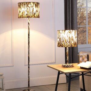 Ore International HBL2457 59" in Faux Suede Tiger Print Floor Lamp