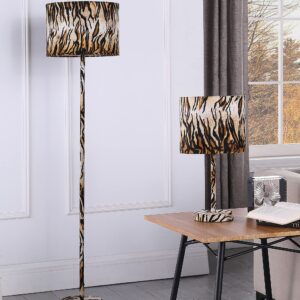 Ore International HBL2457 59" in Faux Suede Tiger Print Floor Lamp