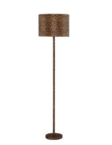 ore international hbl2422 59" in faux suede leopard print floor lamp