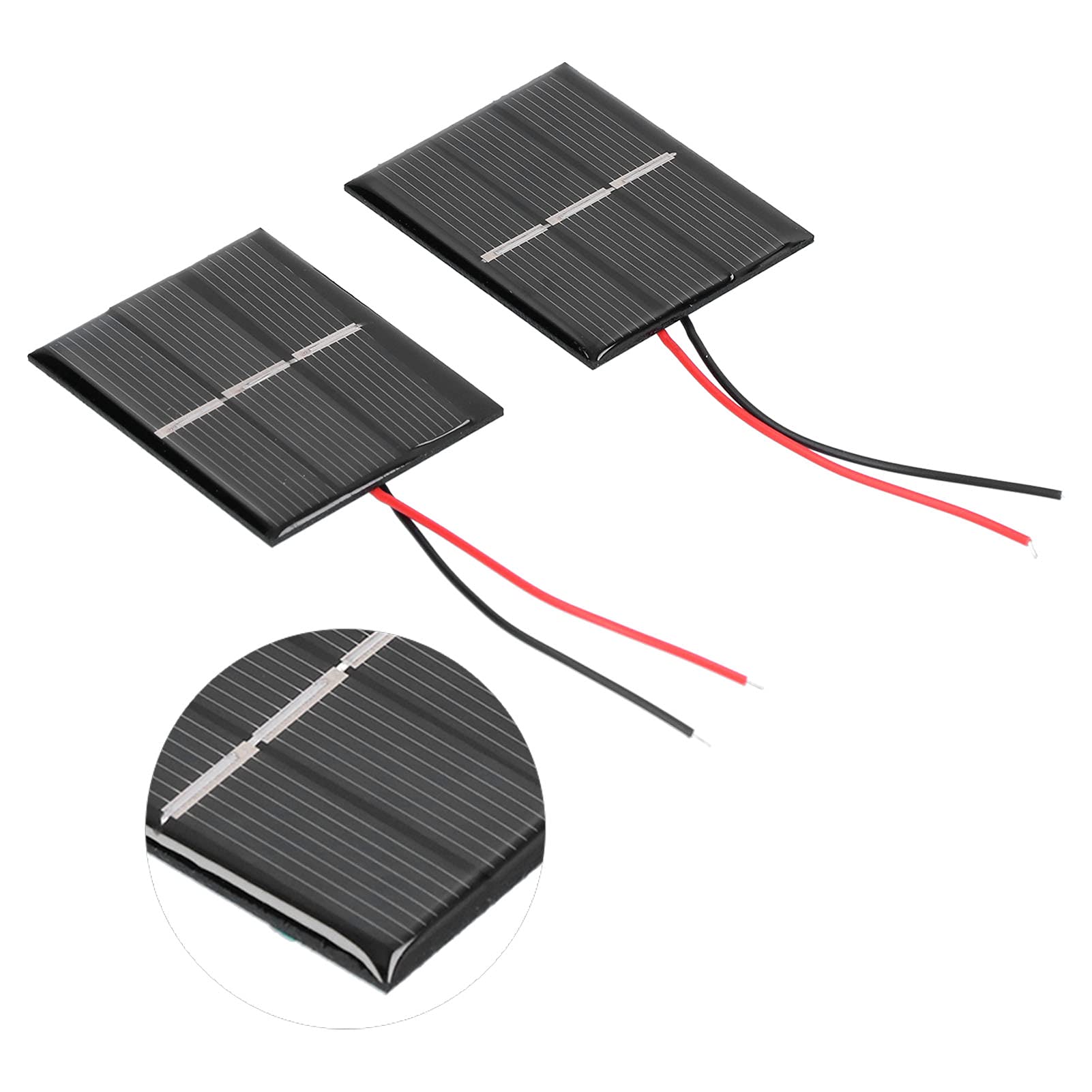 Mini Solar Panels, 2 Pcs Solar Panel Module Polysilicon Micro Mini Glue Power Solar Cells 43x55mm 0.4W 1.5V