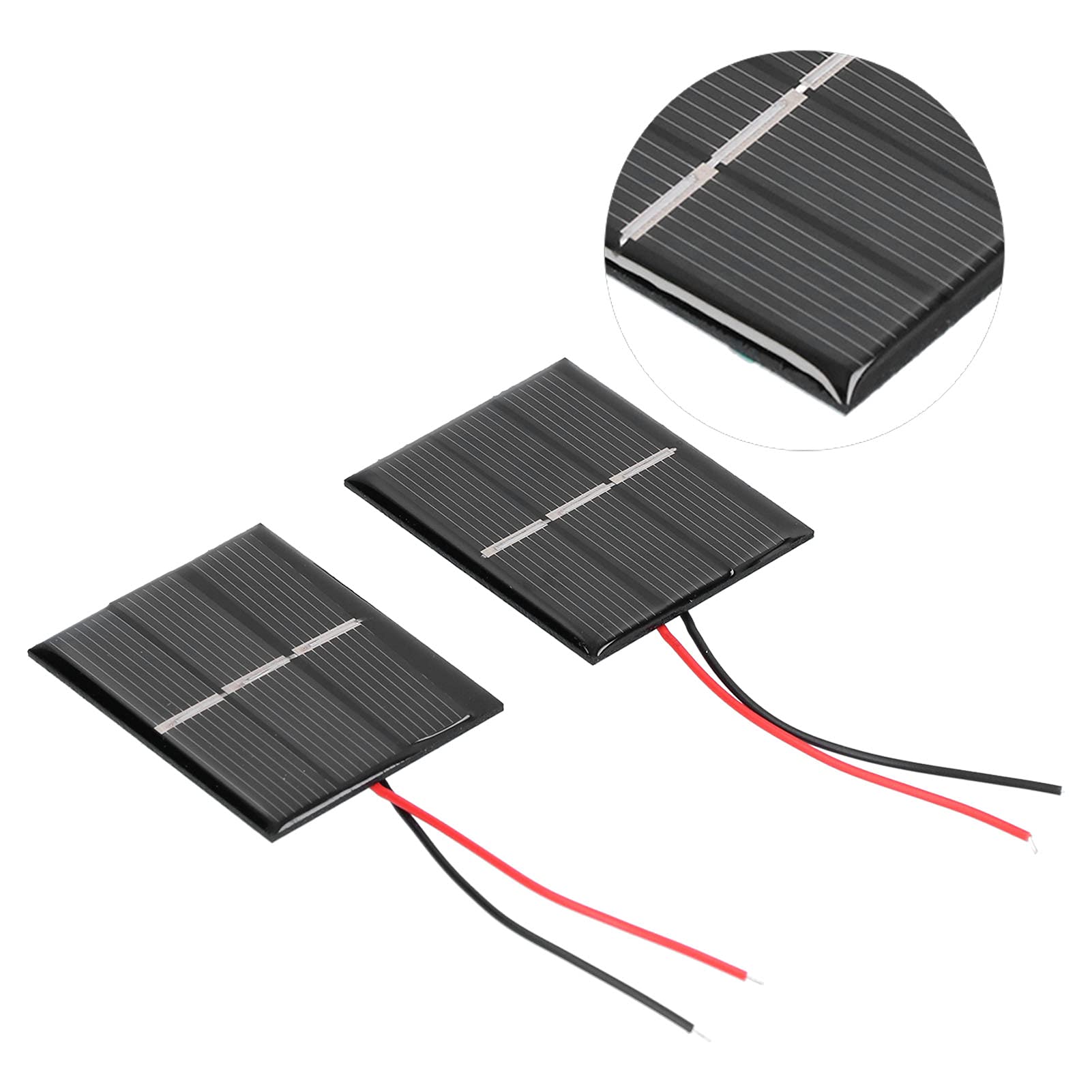 Mini Solar Panels, 2 Pcs Solar Panel Module Polysilicon Micro Mini Glue Power Solar Cells 43x55mm 0.4W 1.5V