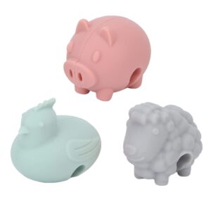 3pcs pot side clips, prevent overflow silicone cute animal shape pot lid lifting clips kitchen cooking tools