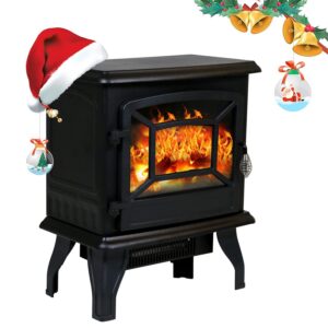 electric fireplace fireplace heater, portable freestanding fireplace, stove heaters with realistic flame &overheating safety protection, fireplace heaters for indoor use, 1500w csa