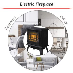 Electric Fireplace Fireplace Heater, Portable Freestanding Fireplace, Stove Heaters with Realistic Flame &Overheating Safety Protection, Fireplace Heaters for Indoor Use, 1500W CSA