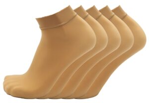 mona's choice mens ice silk ankle socks (pack of 5, nude)