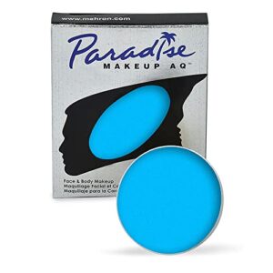 mehron makeup paradise makeup aq refill (.25 oz) (celestial – neon blue/light blue uv)