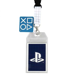 PlayStation Button Symbols with Rubber Charm ID Badge Holder Breakaway Lanyard Keychain