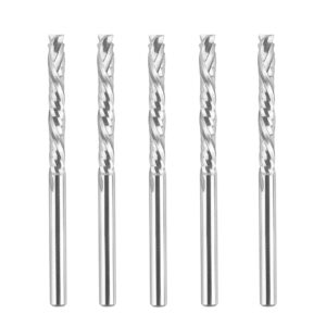 spetool 5pcs carbide compression router bit up&down end mills 1/8 x 1 inch cutter for cnc mill machine wookwork 3d profile detail engraver carving