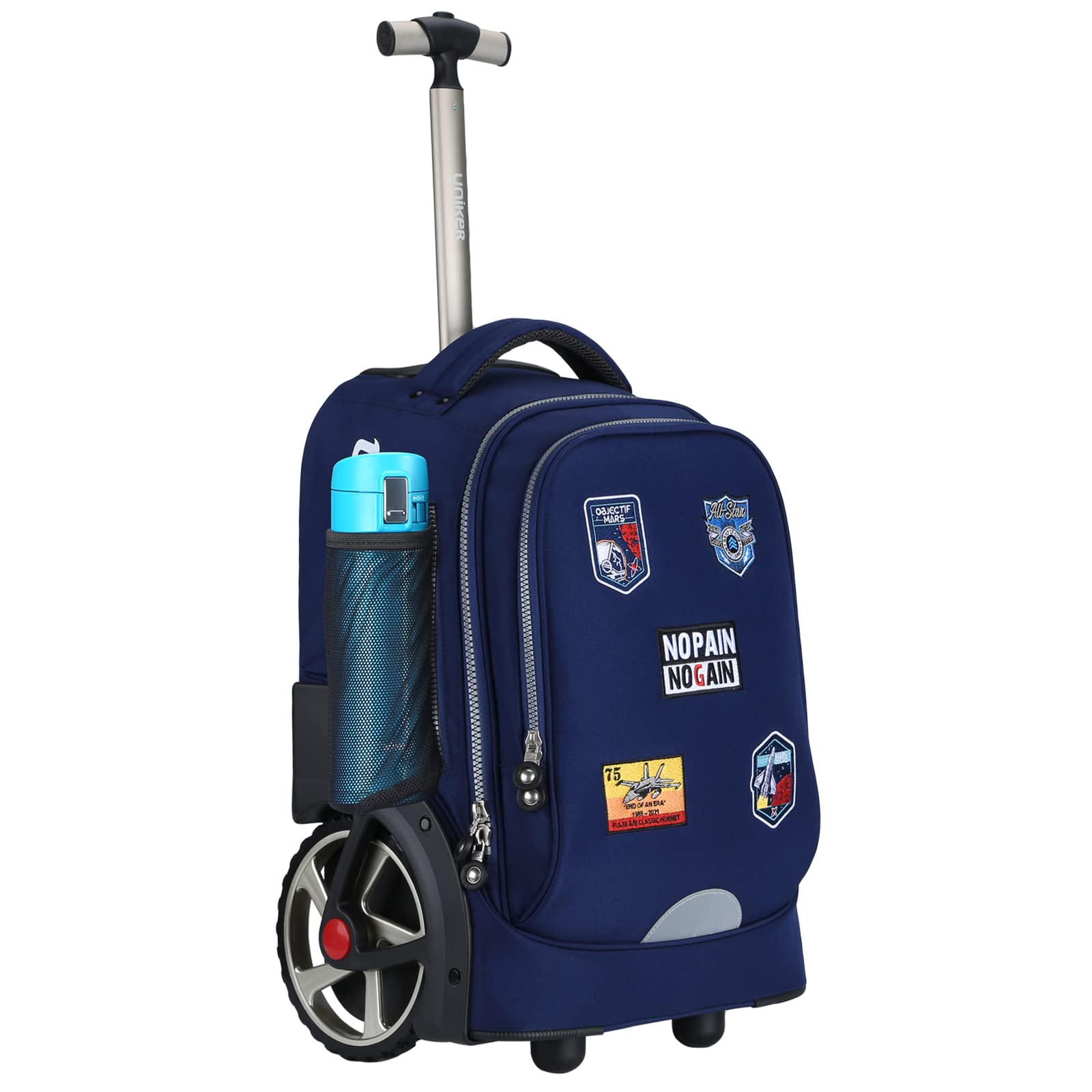 UNIKER Rolling Laptop Bag for 14 Inch Laptop,19 Inch Roller Bookbag, Roller Travel Bag,Wheeled Bookbag High School,Trolley School Bag, Schoolbag with Wheels Stickers