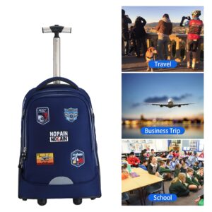 UNIKER Rolling Laptop Bag for 14 Inch Laptop,19 Inch Roller Bookbag, Roller Travel Bag,Wheeled Bookbag High School,Trolley School Bag, Schoolbag with Wheels Stickers