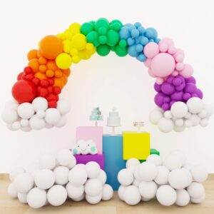 holicolor rainbow balloon arch kit 138pcs 5 10 12 18 inch 8 assorted color latex balloons garland for birthday wedding baby shower engagement anniversary decorations
