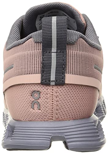 ON Women's Cloud 5 Waterproof Sneakers, Rose/Fossil, 8