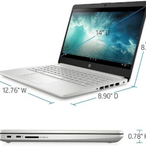 HP 14 Laptop HD Touchscreen, AMD Ryzen 3 3250U Processor(up to 3.5 GHz), 8GB DDR4 RAM, 256GB SSD, HDMI, Bluetooth, Wi‑Fi 5,Webcam,Win11,Natural Silver