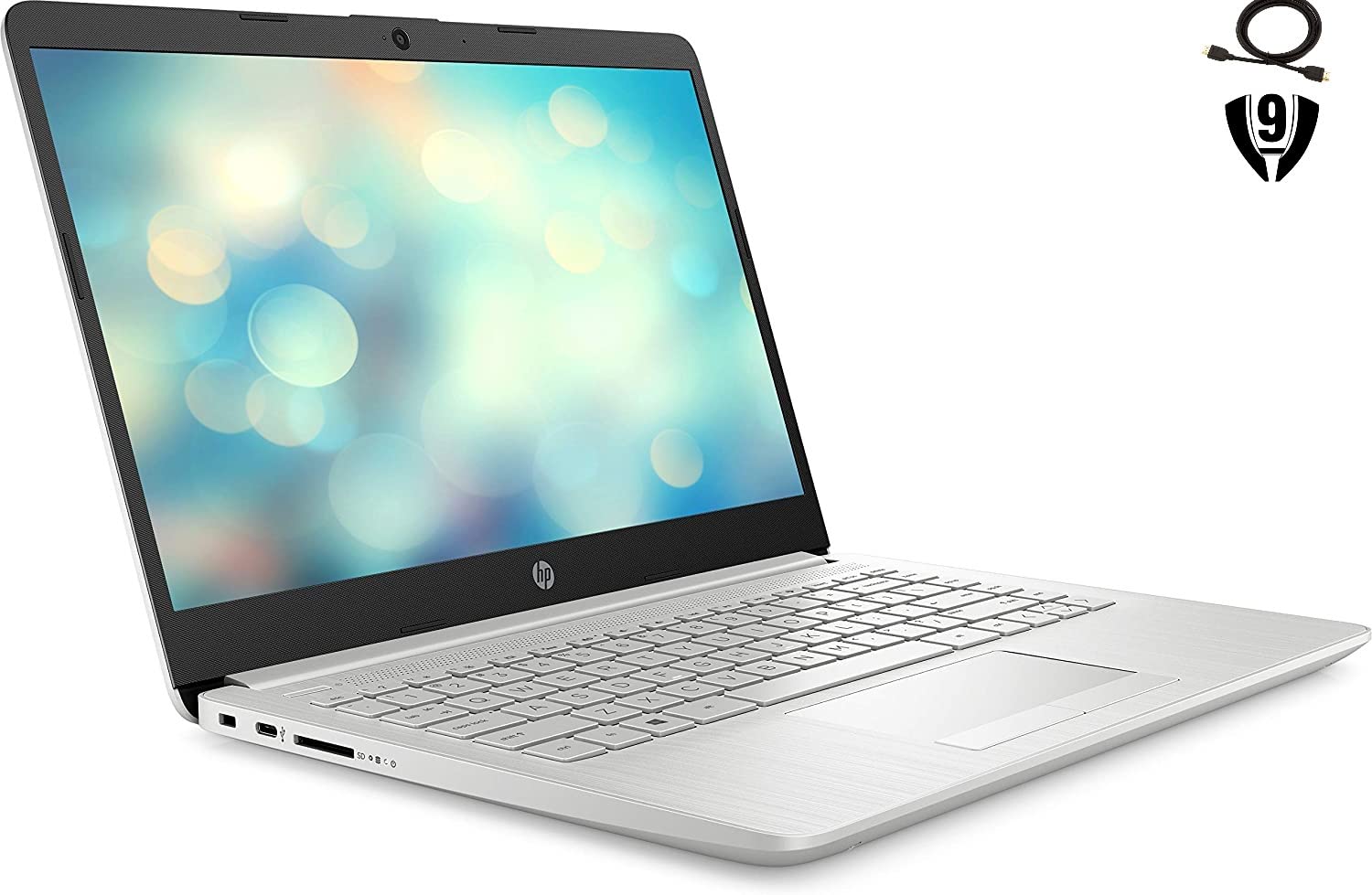 HP 14 Laptop HD Touchscreen, AMD Ryzen 3 3250U Processor(up to 3.5 GHz), 8GB DDR4 RAM, 256GB SSD, HDMI, Bluetooth, Wi‑Fi 5,Webcam,Win11,Natural Silver