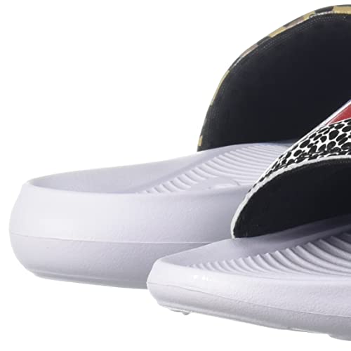 NIKE Women's Casual Slippers, White Habanero Red Black Electro Purple, 9.5