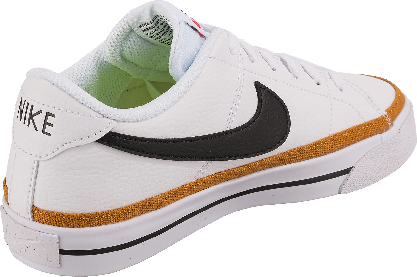 Nike Womens Court Legacy (White Black Desert Ochre, us_Footwear_Size_System, Adult, Women, Numeric, Medium, Numeric_8_Point_5)