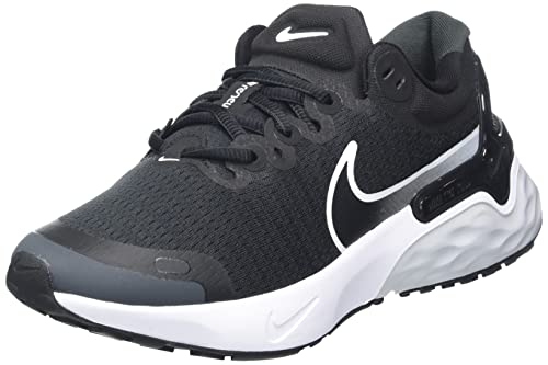 Nike Women's Road Running Shoes, Black White Pure Platinum Dk Smoke Grey, 8.5 US