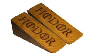 natural door stop hodor stopper elms wood ulmaceae strong hold anti- slip rubber wedge got compatible with every surface 2 pack gift engraved merchandise gag