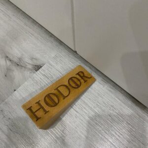 Natural Door Stop Hodor Stopper Elms Wood Ulmaceae Strong Hold Anti- Slip Rubber Wedge GOT Compatible with Every Surface 2 Pack Gift Engraved Merchandise Gag