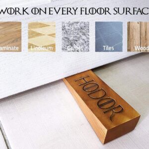 Natural Door Stop Hodor Stopper Elms Wood Ulmaceae Strong Hold Anti- Slip Rubber Wedge GOT Compatible with Every Surface 2 Pack Gift Engraved Merchandise Gag